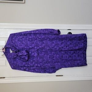Vintage Adele Simpson 100% Silk Purple Dress Size 10​​